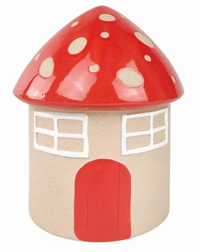 Toadstool House Planter Red,terracotta plant pot
