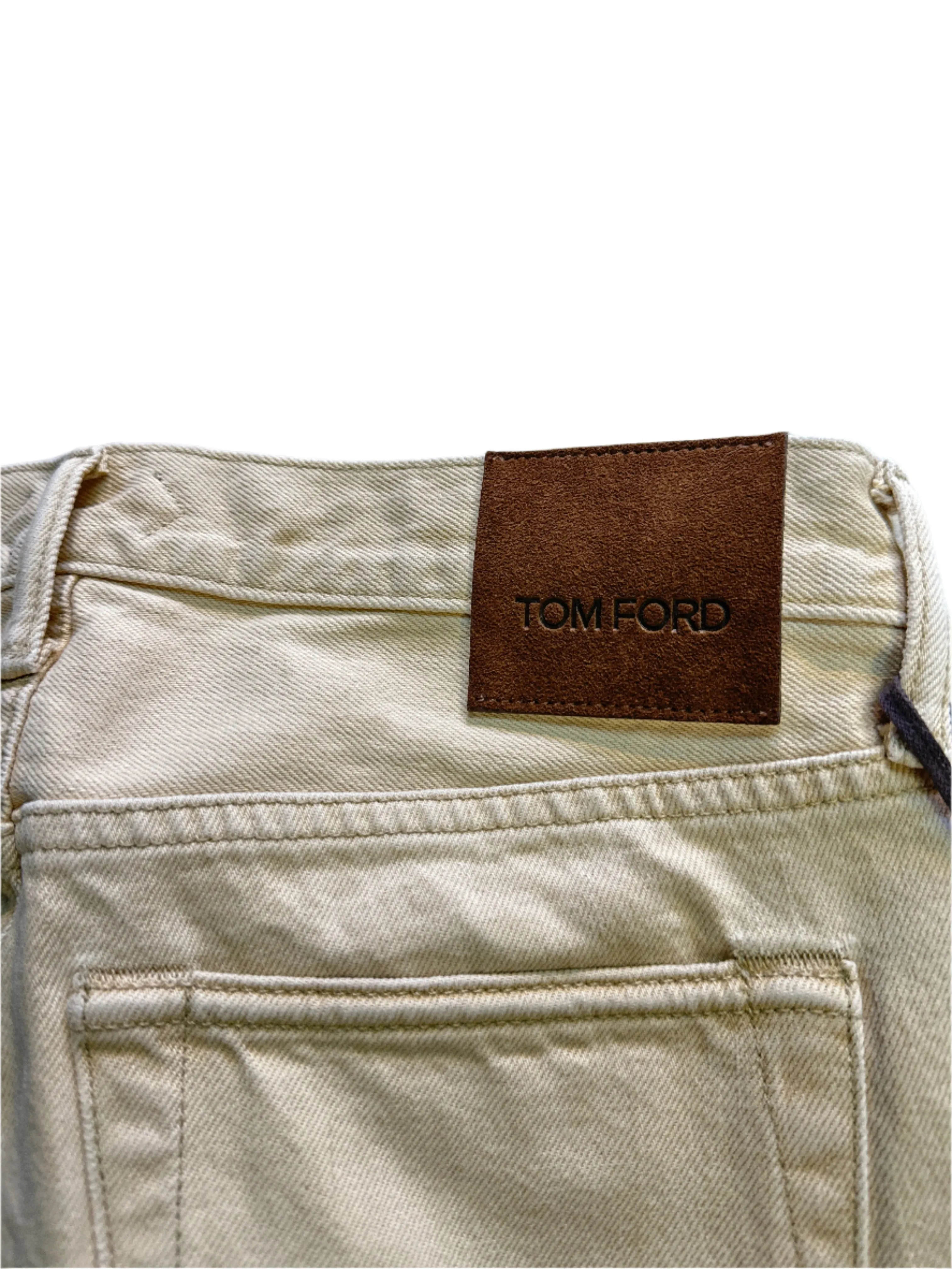 Tom Ford Herren Skinny Fit Beige Denim Jeans