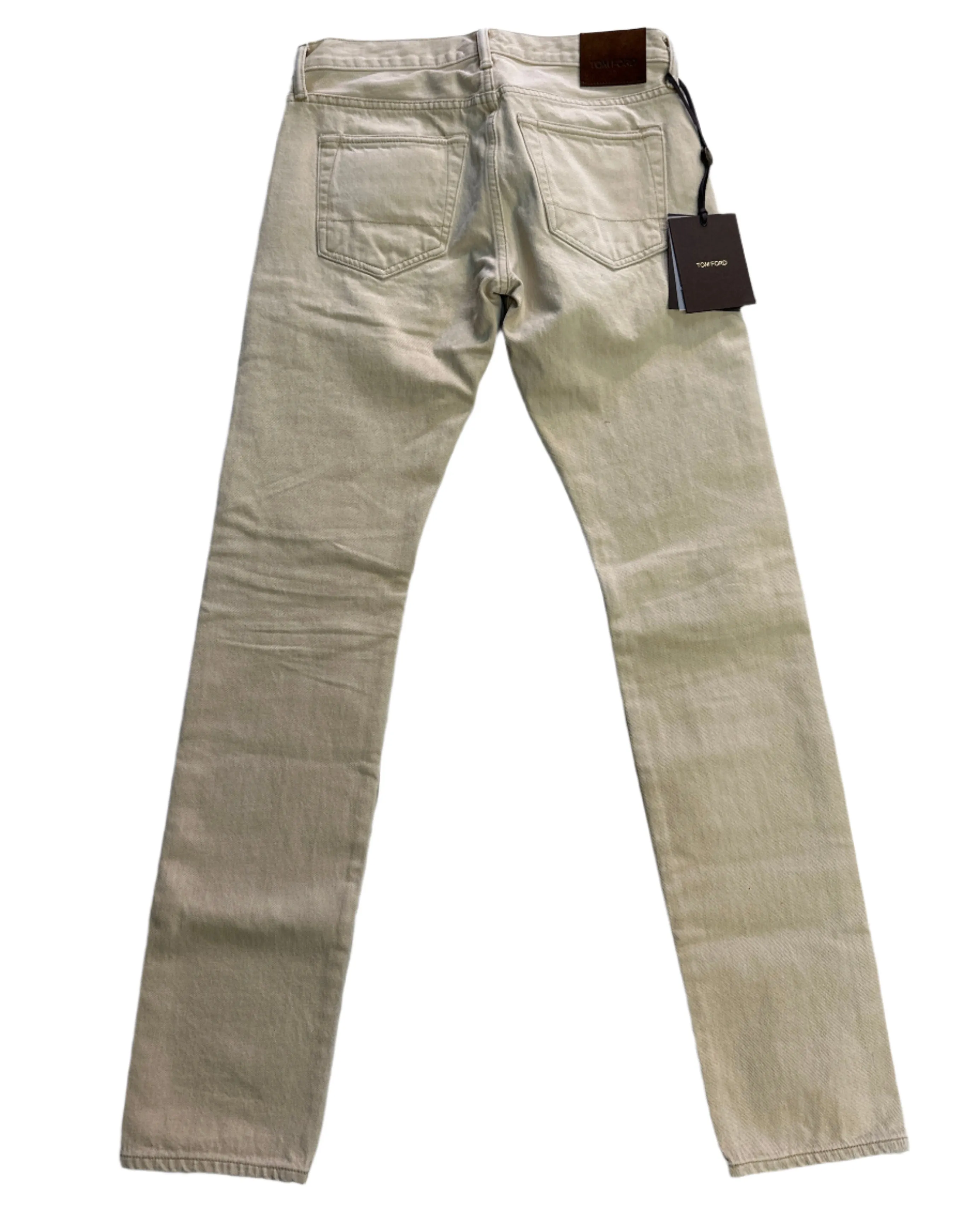 Tom Ford Herren Skinny Fit Beige Denim Jeans