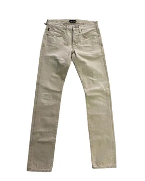 Tom Ford Herren Skinny Fit Beige Denim Jeans