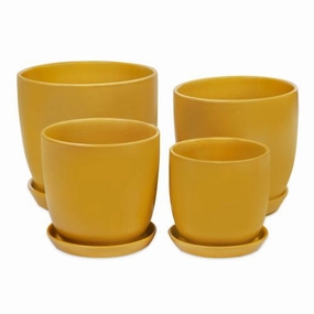 Tulip Pot with saucer - Matte Sunset,terracotta plant pot