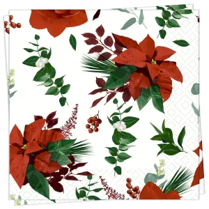 Twilight Collection - Seasonal Joy - Luncheon Napkin,faux bloom stem 