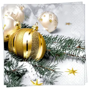 Twilight Collection - Twig and Bauble - Luncheon Napkin,faux bloom stem 
