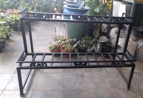 Two Steps Black Lightweight Iron Stand,garden field mower