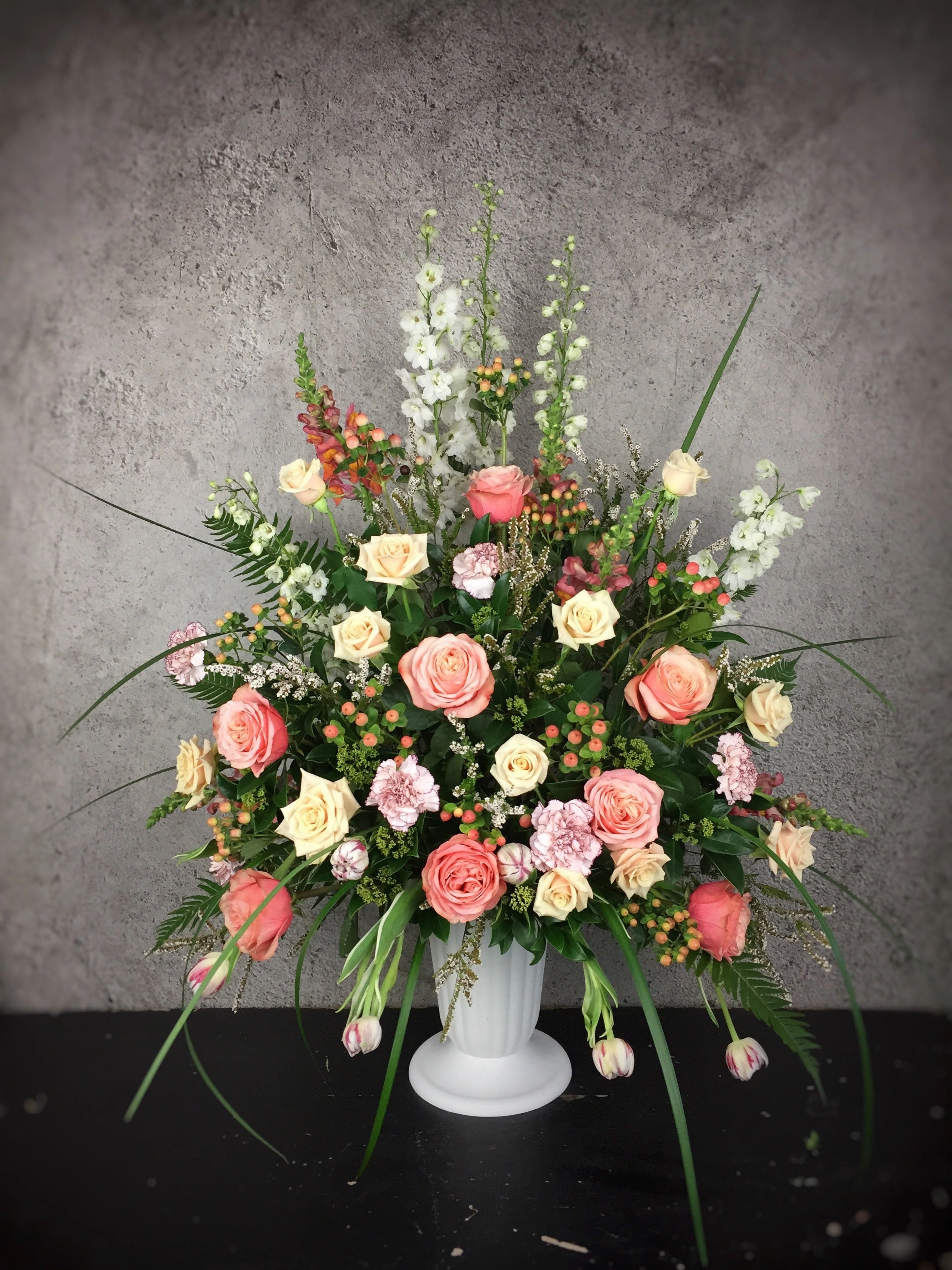 UA-3 Deluxe Harmony Colour Urn Arrangement,romantic flower gift