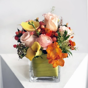 VA-1 Cute Cube (Made in 4" Vase),romantic flower gift
