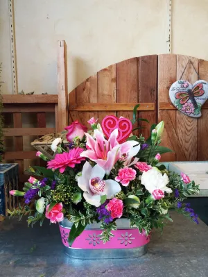 Valentine's Day Blooming Garden Arrangement,faux bloom stem 