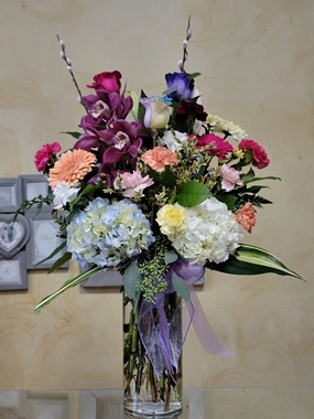Vase arrangement No.12 (Photo shown is Large size. Small $105, Medium $125, Large $145 Extravagant $165 CAD),artificial flower arrangement