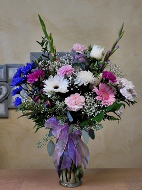 Vase arrangement No.34 (Photo shown is Large size. Small $110, Medium $130, Large $150 Extravagant $170 CAD),artificial flower arrangement