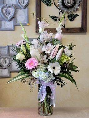 Vase arrangement No.6 (Photo shown is Large size. Small $90, Medium $110, Large $130 Extravagant $150 CAD),artificial flower arrangement