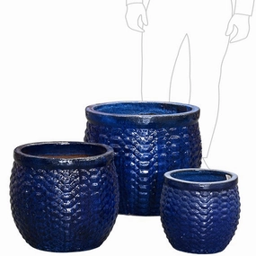 Vedette Pot - Falling Blue,terracotta plant pot