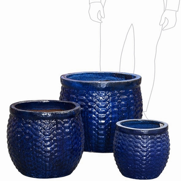 Vedette Pot - Falling Blue,terracotta plant pot