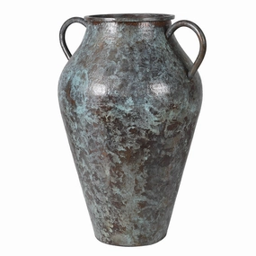 Very Large Statement Verdigris Vase 80cm,hand-painted ceramic vase