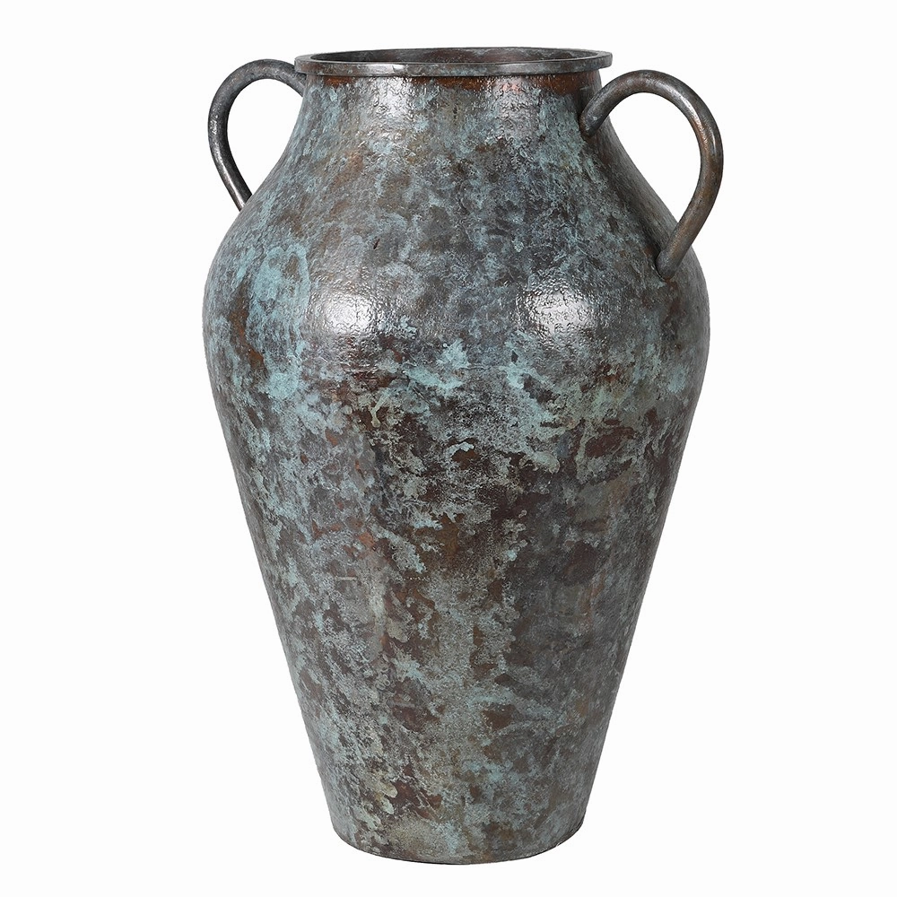 Very Large Statement Verdigris Vase 80cm,hand-painted ceramic vase