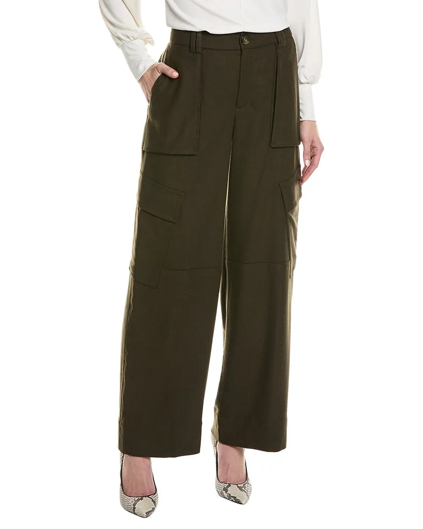 Vince Flannel Weite Bein Raver Wollmischung Hose