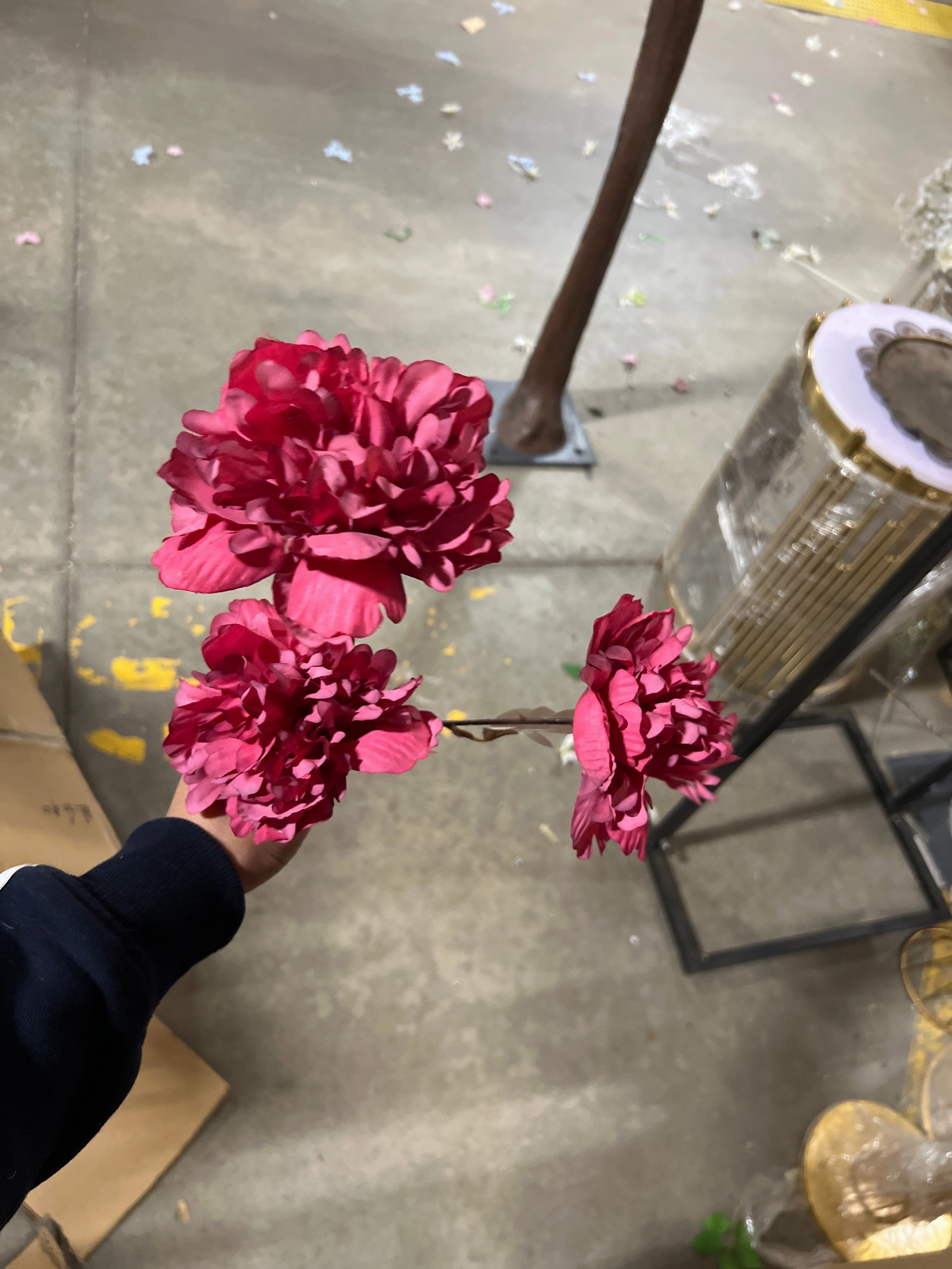 Vintage PEONIES PEONY Spray(Hot Pink)