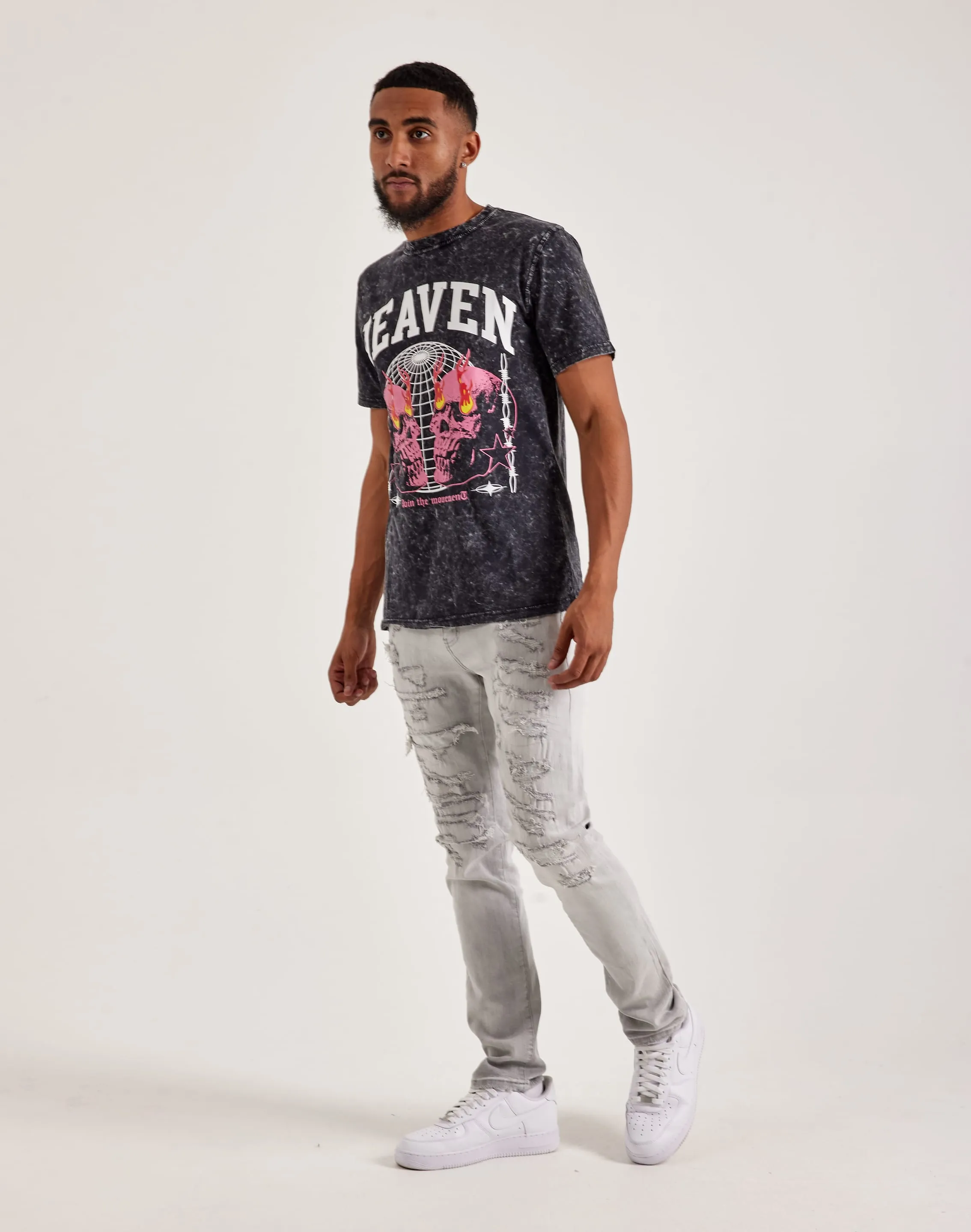WAIMEA Skinny Riss- & Reparatur-Denimjeans