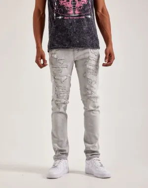 WAIMEA Skinny Riss- & Reparatur-Denimjeans