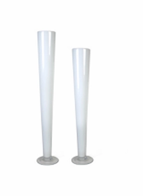 Wedding 24" White Pilsner/Cone/Trumpet Vase,aesthetic flower vase