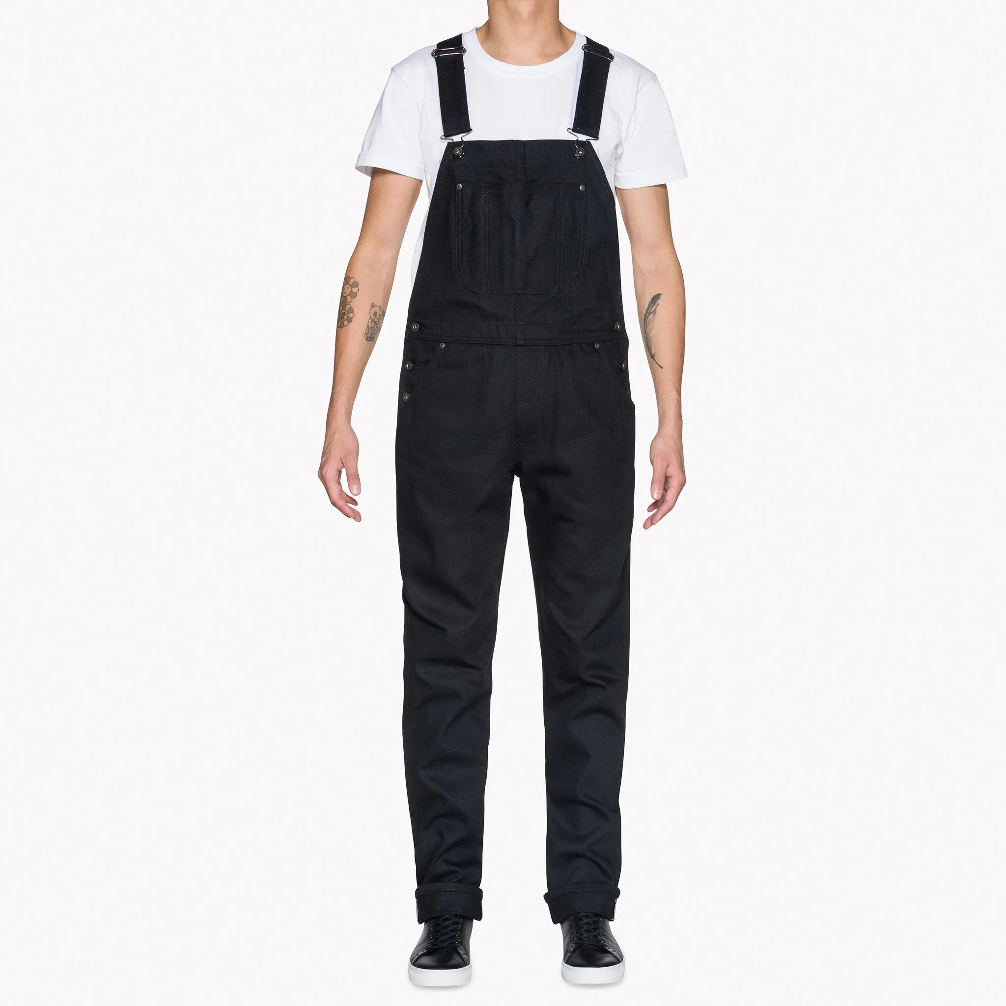 Weird Guy Overalls - Einfarbig Schwarz Selvedge