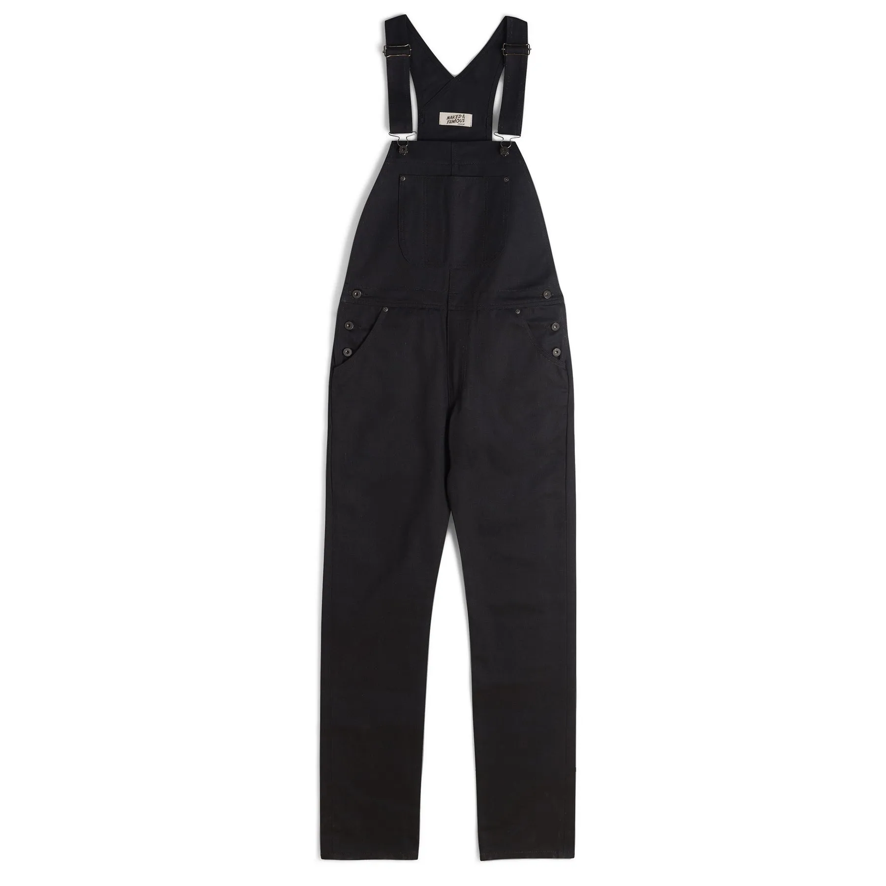 Weird Guy Overalls - Einfarbig Schwarz Selvedge
