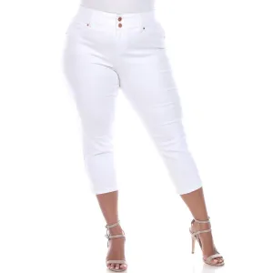 White Mark Damen Cropped Denim Capri Jeans