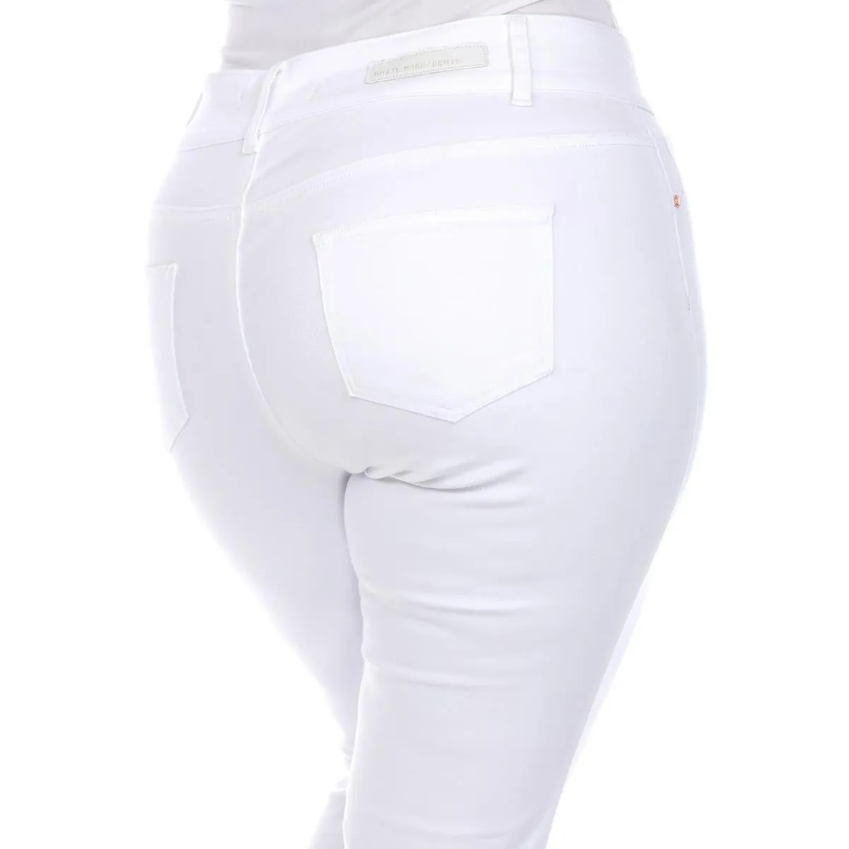 White Mark Damen Cropped Denim Capri Jeans