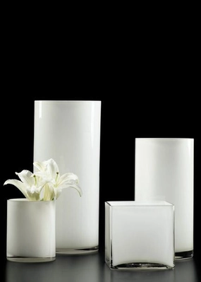 White 4" Cube Vase- WHI1-1,aesthetic flower vase