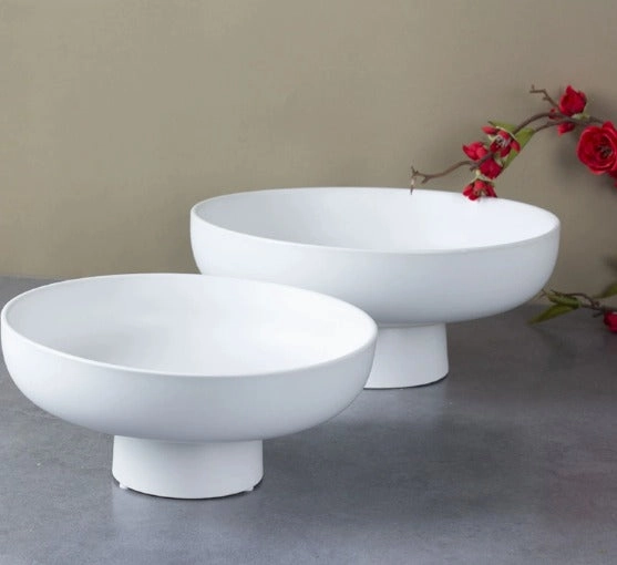 White ceramic large bowl china 30x13cm,aesthetic flower vase