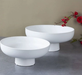 White ceramic large bowl china 30x13cm,aesthetic flower vase