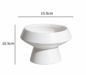 White ceramic short bowl china 5 h,aesthetic flower vase