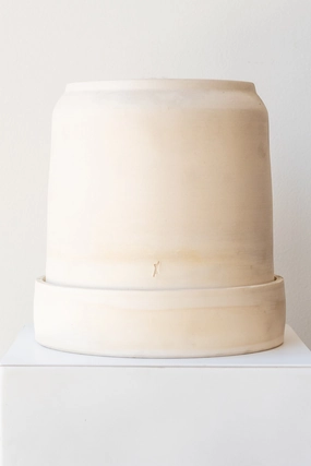 Wick "Self-watering" Planter Ivory Tall,indoor flower container