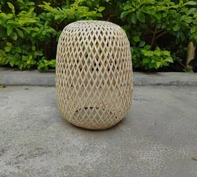 Wicker hanging Lantern 9.5H,aesthetic flower vase