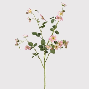 Wild Pink Rose Spray with Leaves 95cm,dried artificial flower