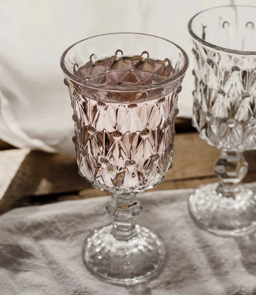 wine drinking Glass 225ml crystal look cup dot