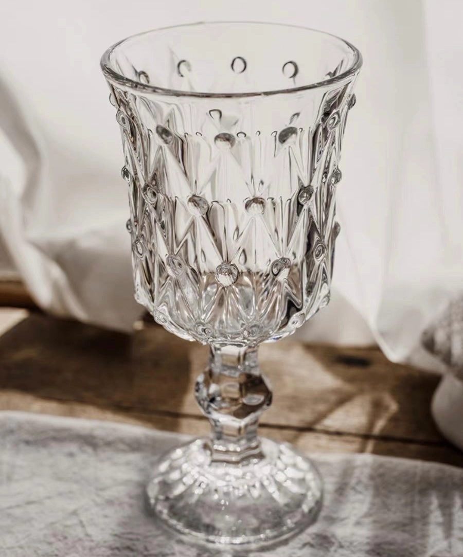 wine drinking Glass 225ml crystal look cup dot,aesthetic flower vase