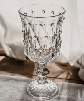 wine drinking Glass 225ml crystal look cup dot,aesthetic flower vase