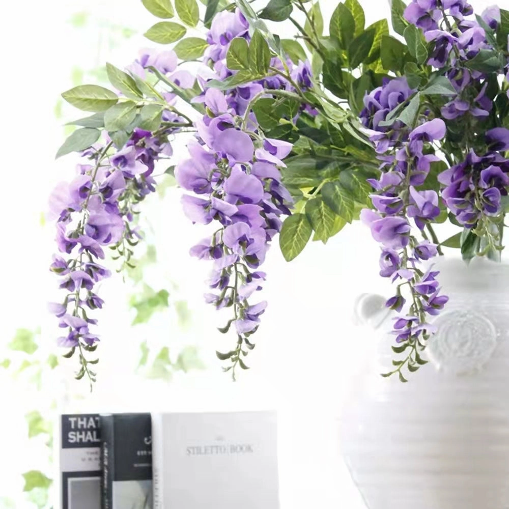 Wisteria Artificial Silk Flower Stem Purple WISTERIA004