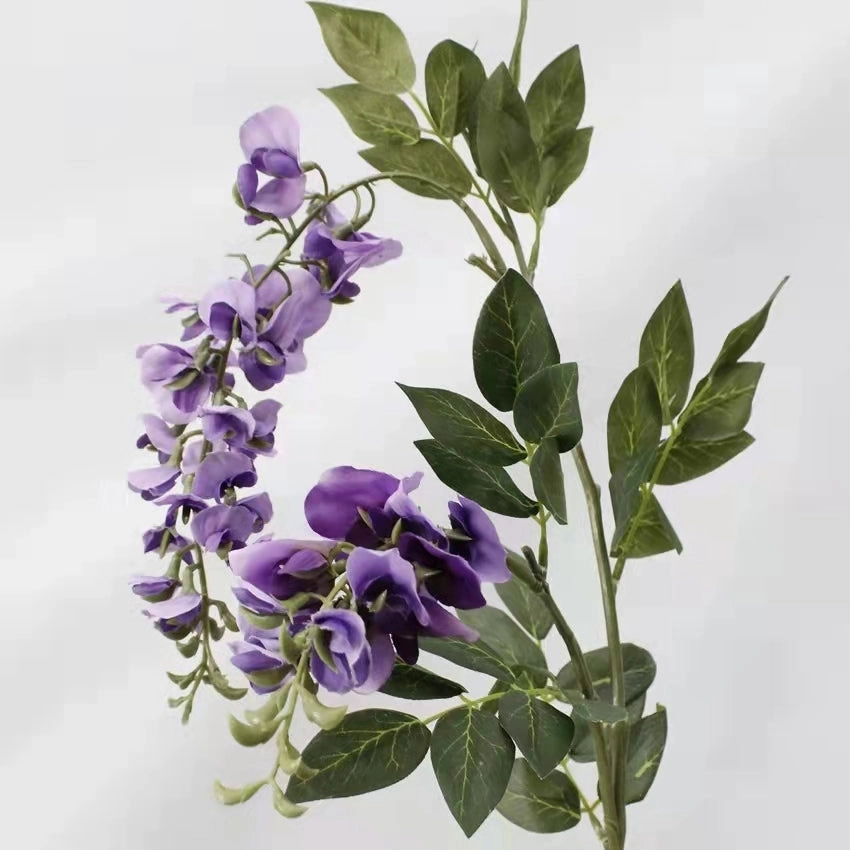 Wisteria Artificial Silk Flower Stem Purple WISTERIA004,dried artificial flower