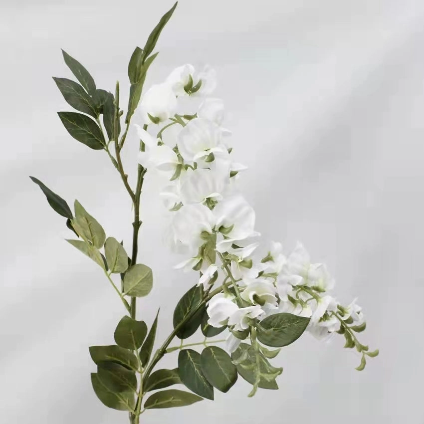 Wisteria Artificial Silk Flower Stem White WISTERIA003,dried artificial flower