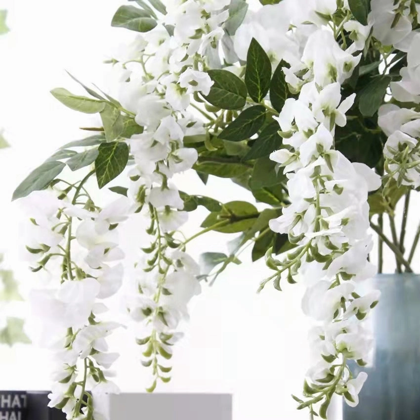Wisteria Artificial Silk Flower Stem White WISTERIA003