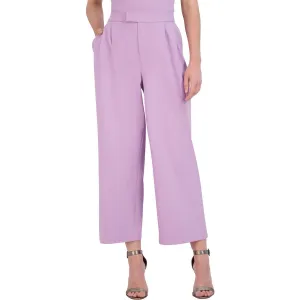 Damen Baumwollmischung Plissee Cropped Hosen