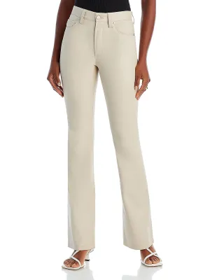 Damen Kunstleder Casual Knöchelhose