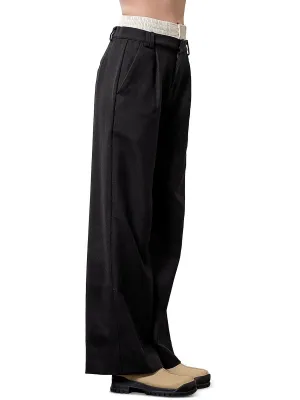 Damenhose mit elastischem Bund und geradem Bein in mehreren Lagen