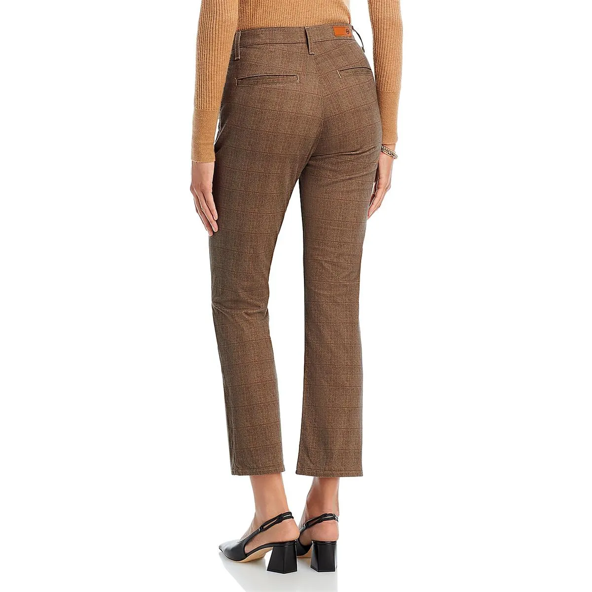 Damen Karo Crop-Schlaghose