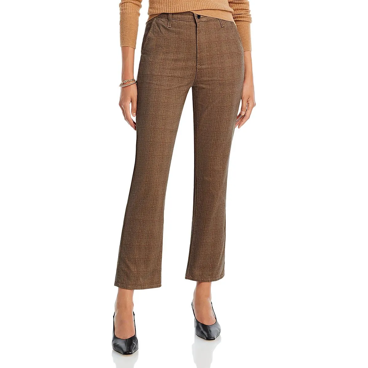Damen Karo Crop-Schlaghose
