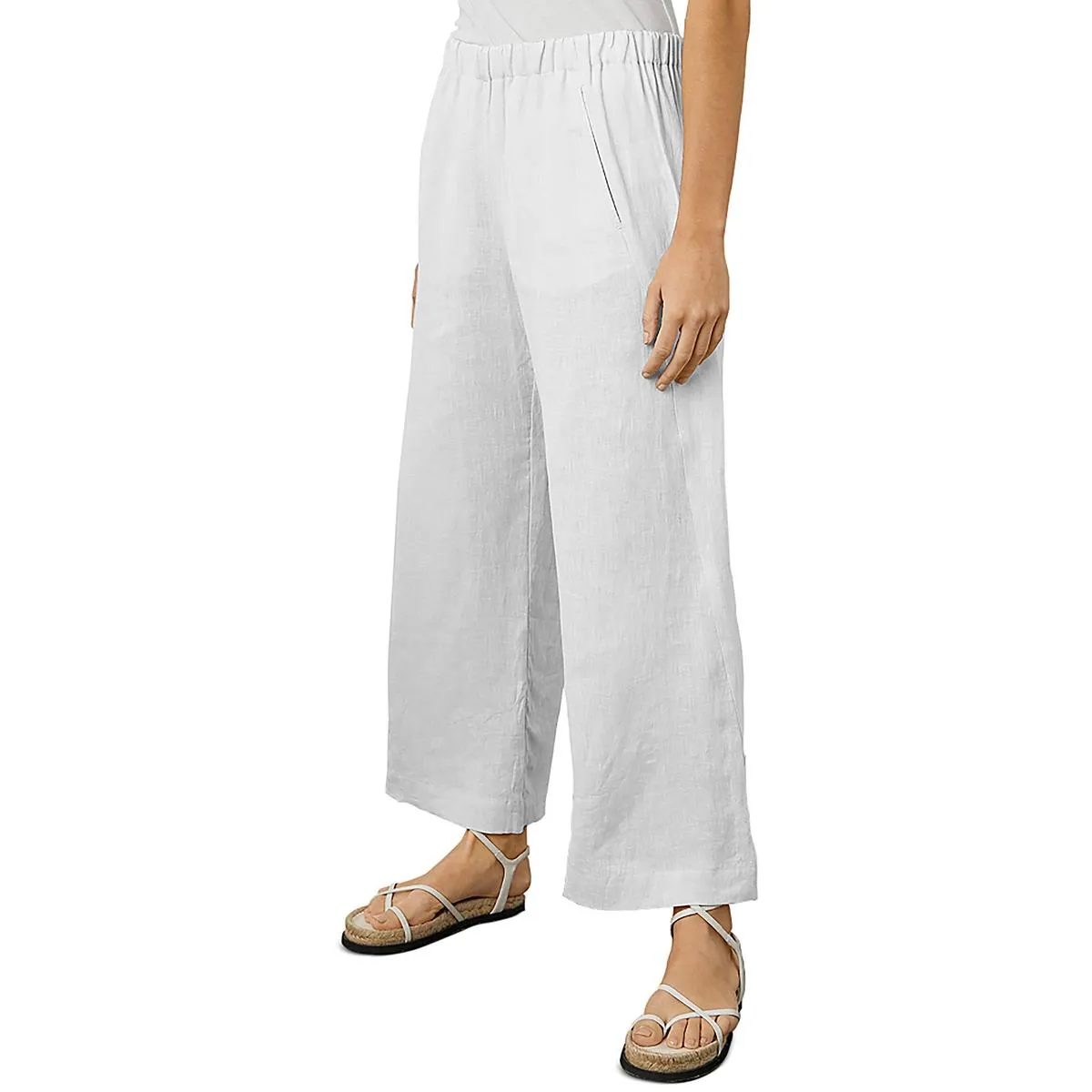Damen Leinen Crop-Hose