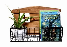 Wooden Planters Holder/Container/Vases - Black Tray With White Pot (34 X 14 X 22 cm),plant shelf accessories