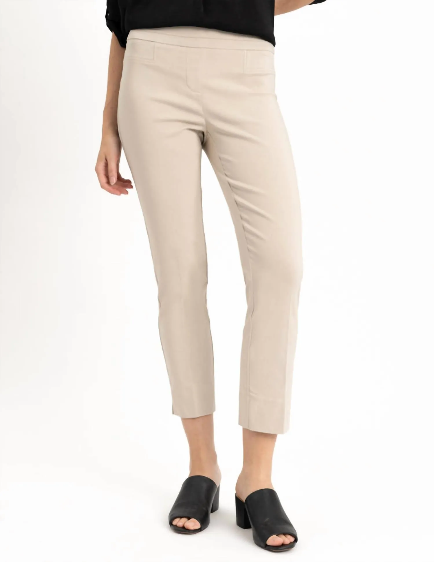 Gewebte Knöchelhose mit Tasche in Cashew