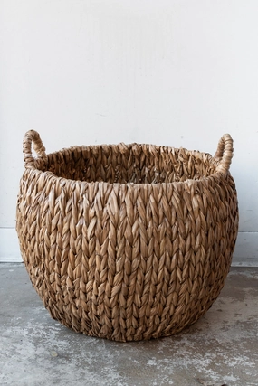 Woven Basket with Handles Water Hyacinth Large,indoor flower container